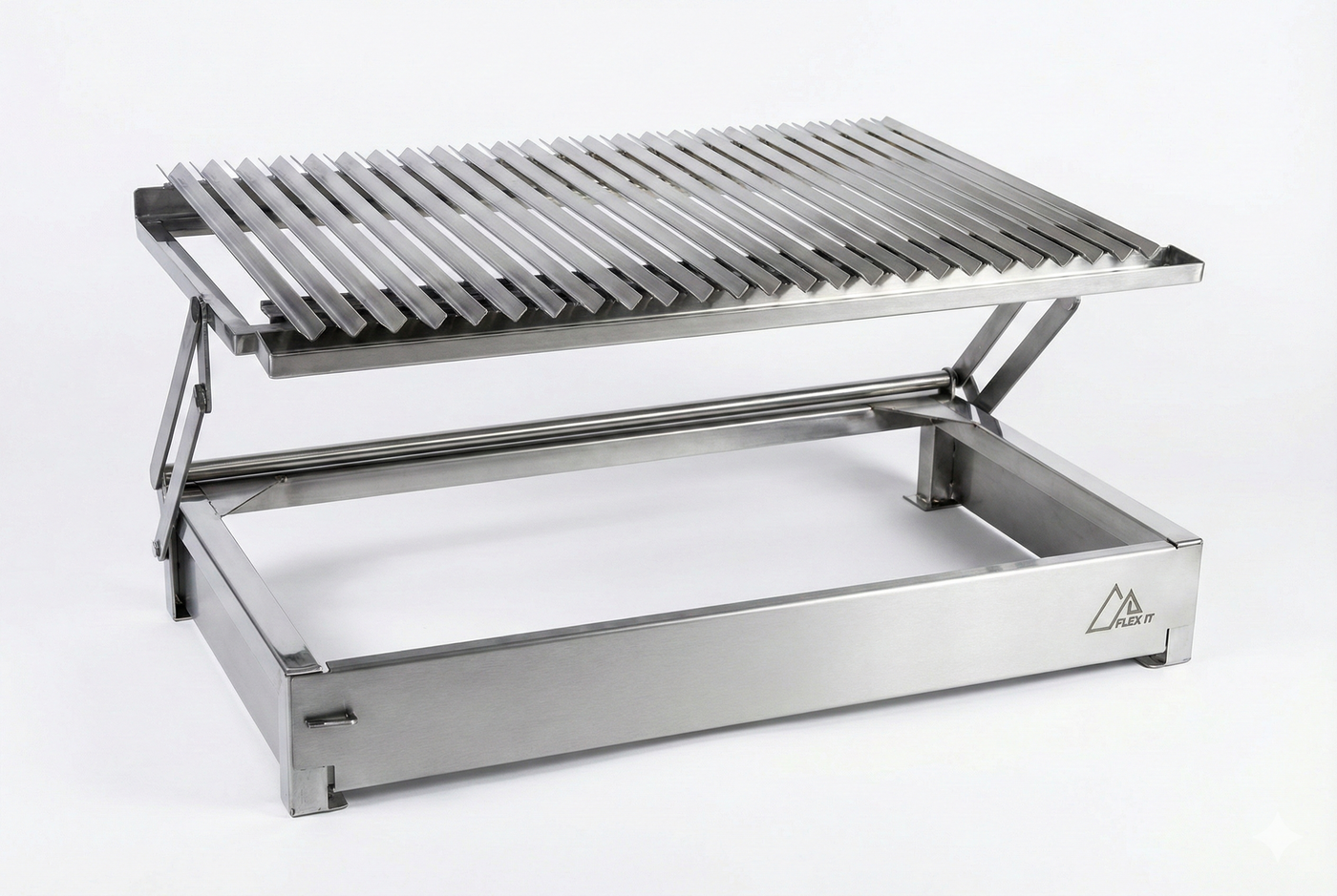 Parrilla Empotrable a Carbón en Acero Inoxidable – Sistema Elevable