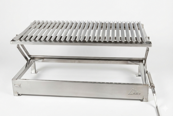 Parrilla Empotrable a Carbón en Acero Inoxidable – Sistema Elevable